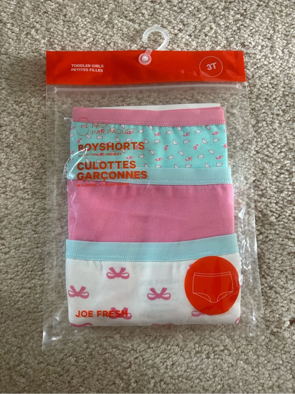 Joe Fresh Girls Pink, Mint & White Boyshort Underwear Pack